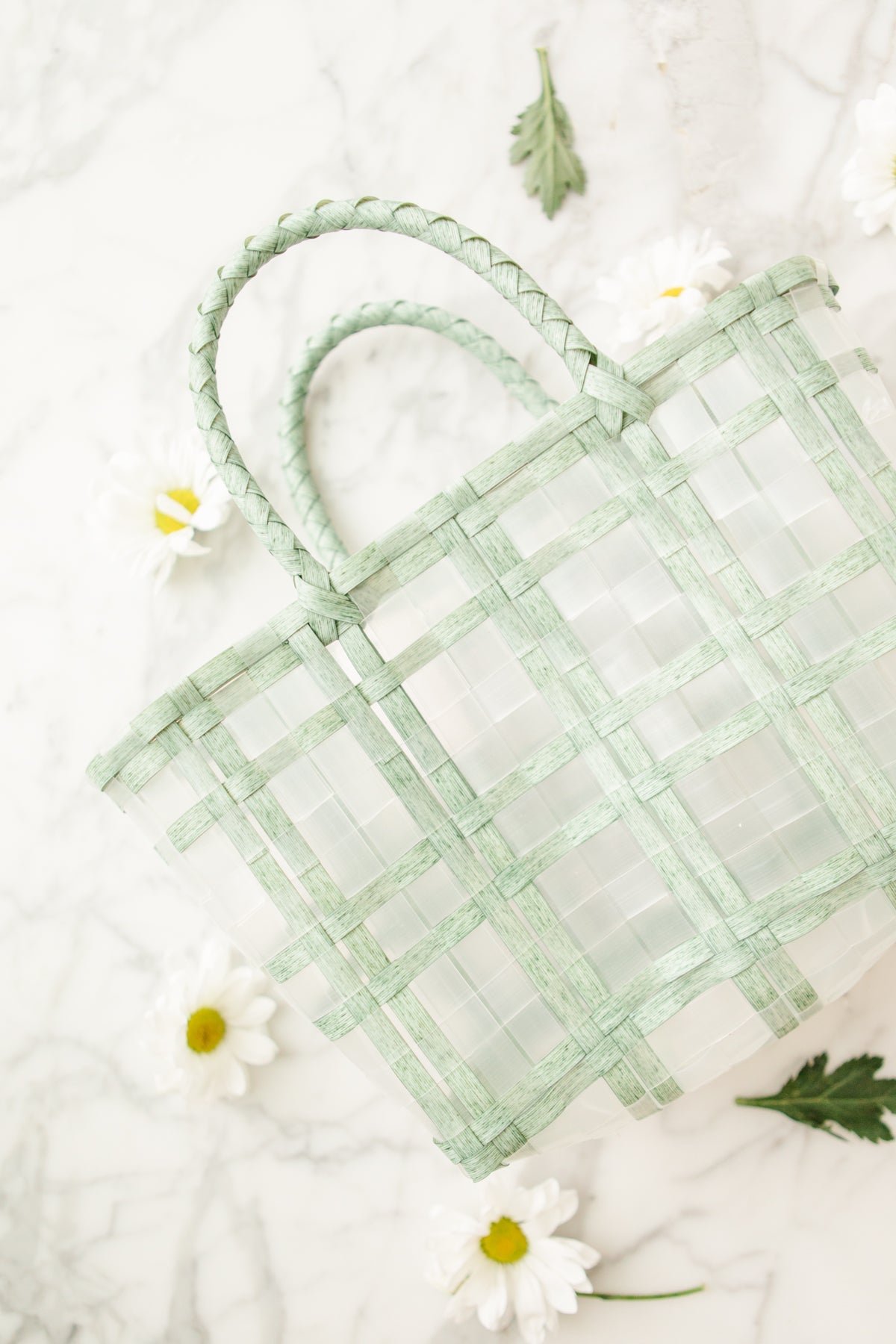 Sunny Days Woven Tote in Mint