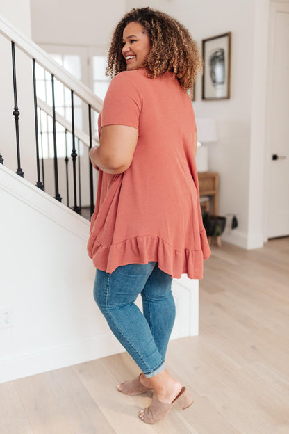 Sweet Breeze Tunic Dress in Rust