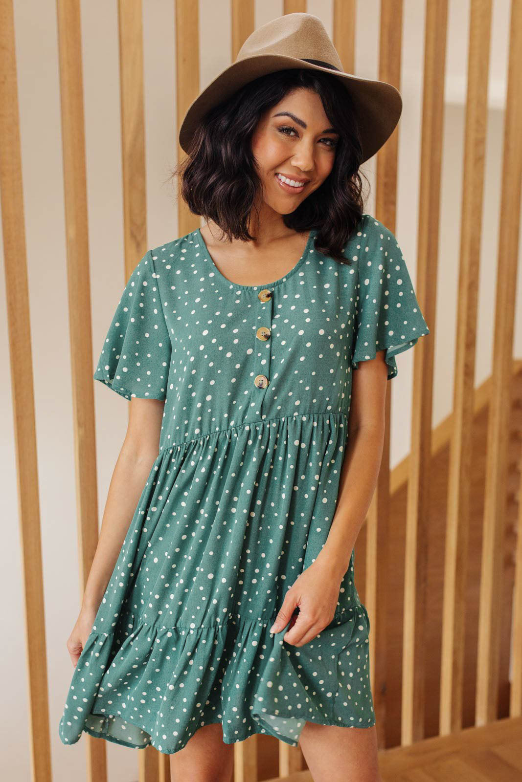 Sweet Dots Dress in Green