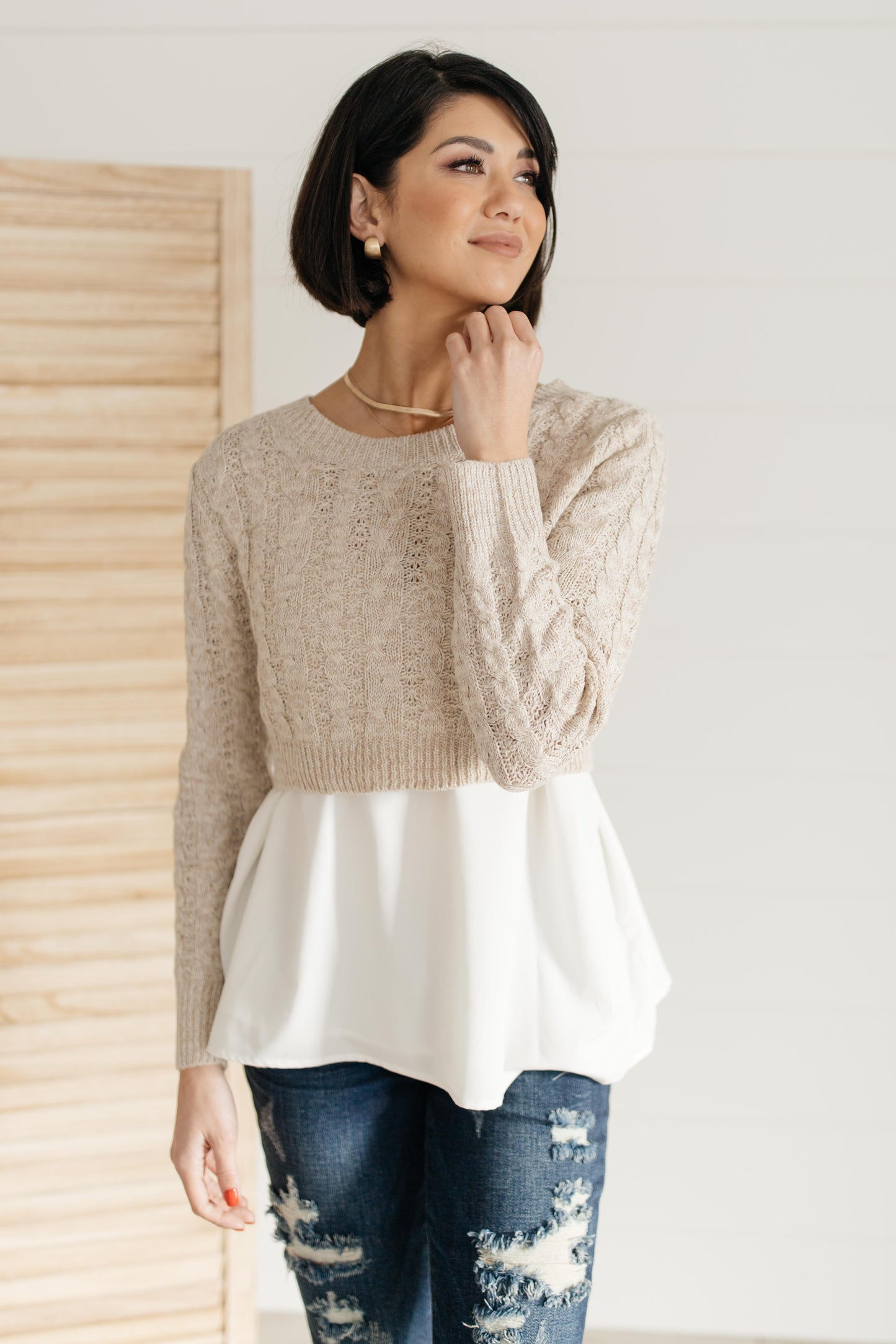 The Janessa Cropped Sweater Top