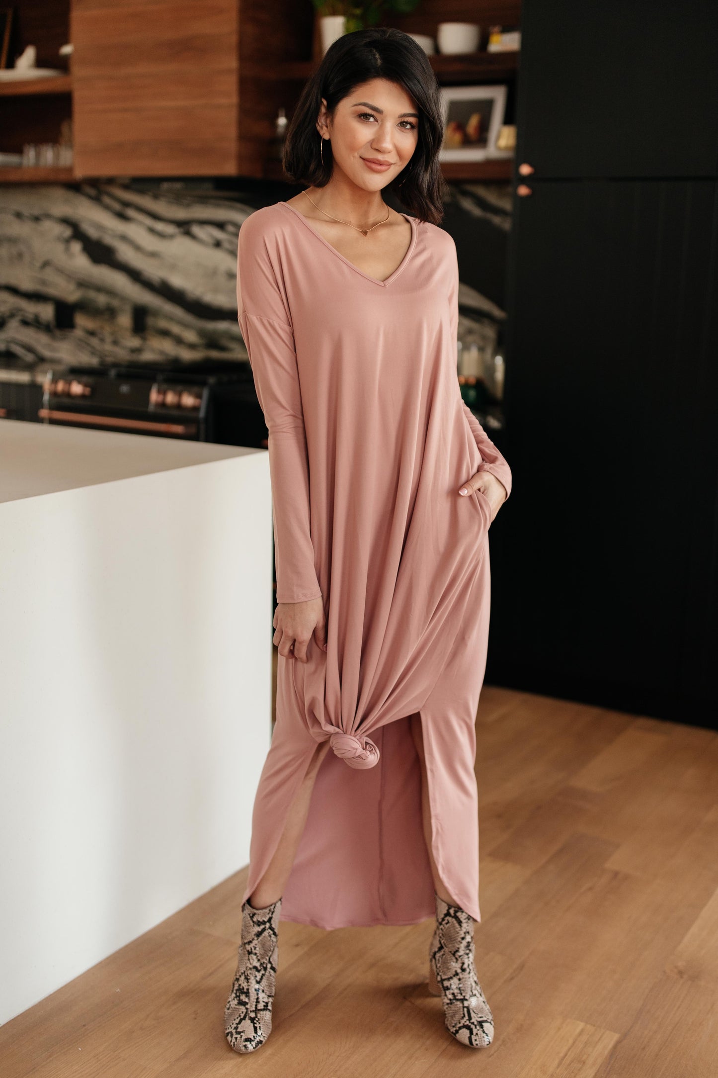 The Melanie Maxi Dress in Mauve