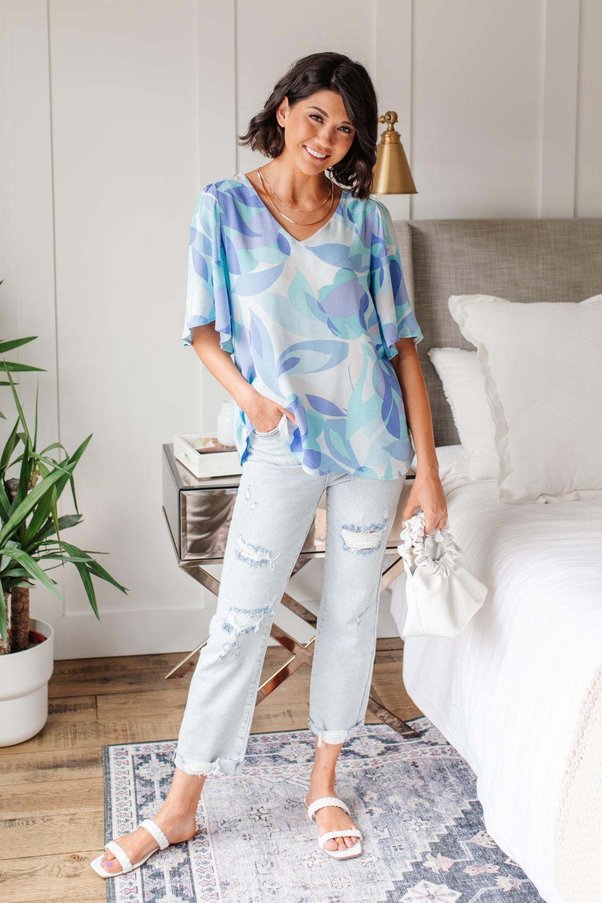 The Tropics Top In Blue