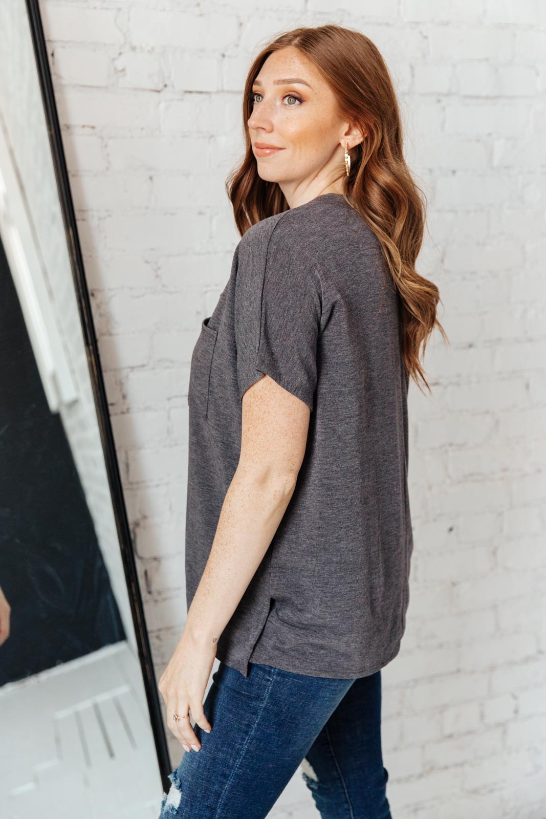 The Weekender Top in Charcoal