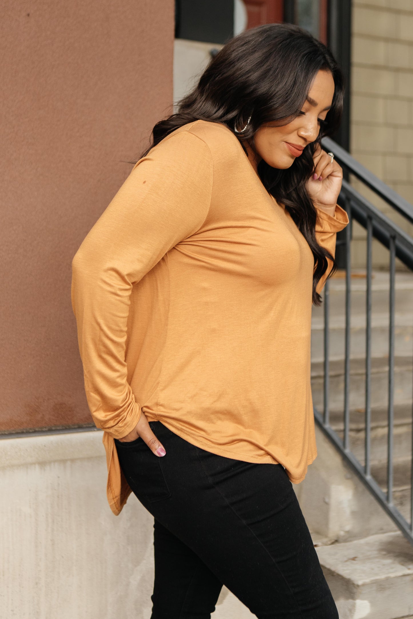 The Wendi Top in Harvest Orange