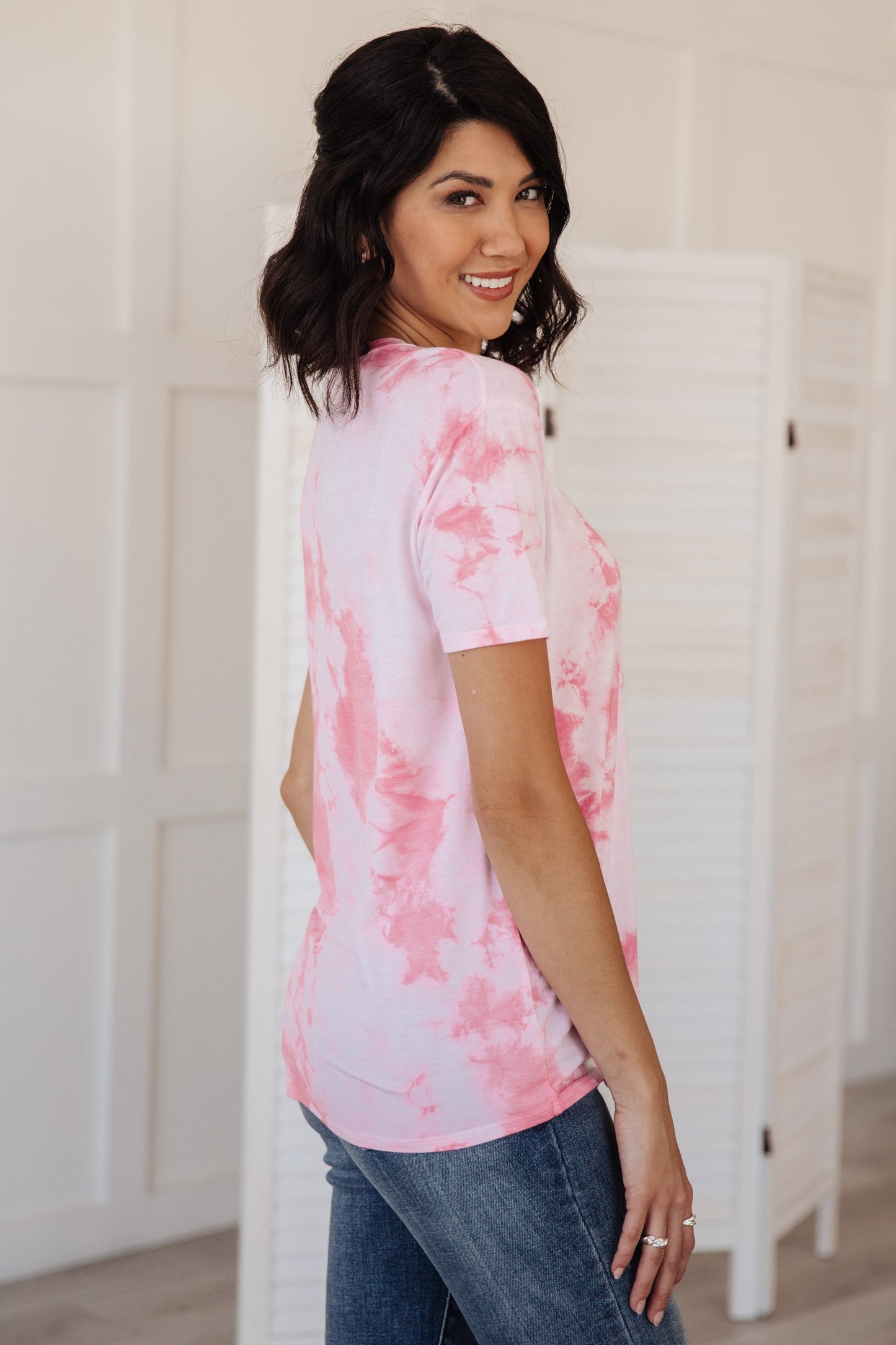 Think Pink Tie Dye Top