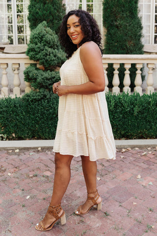 Tiered Halter Dress in Natural