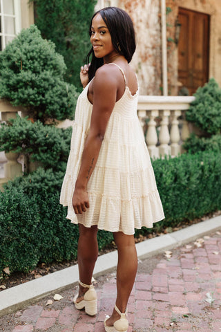 Tiered Halter Dress in Natural