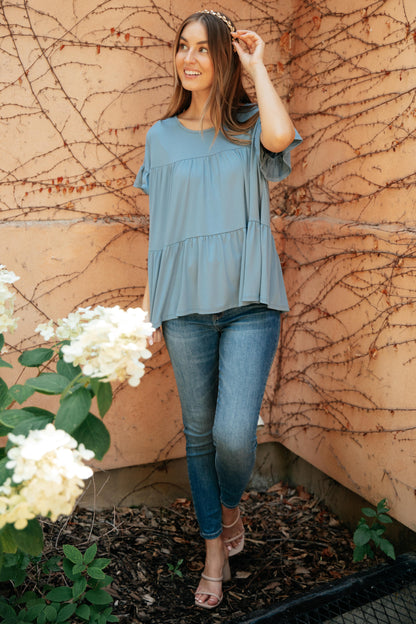 Tiered Top in Denim