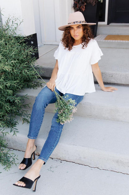 Tiered Top in White