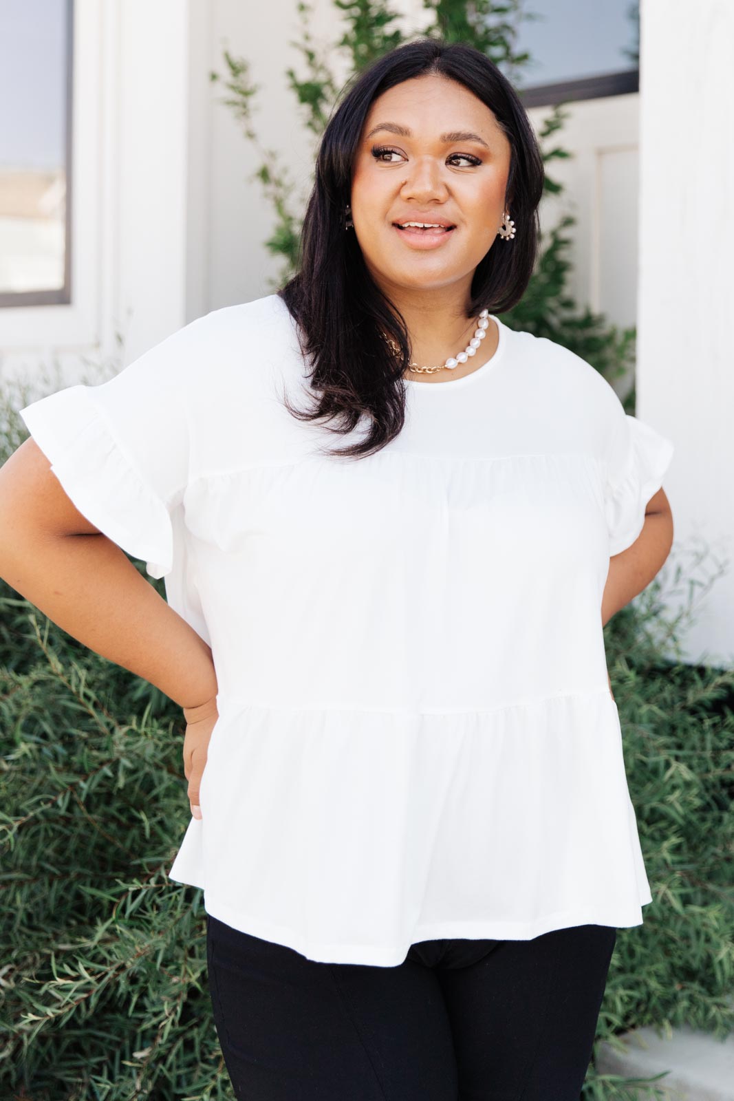 Tiered Top in White