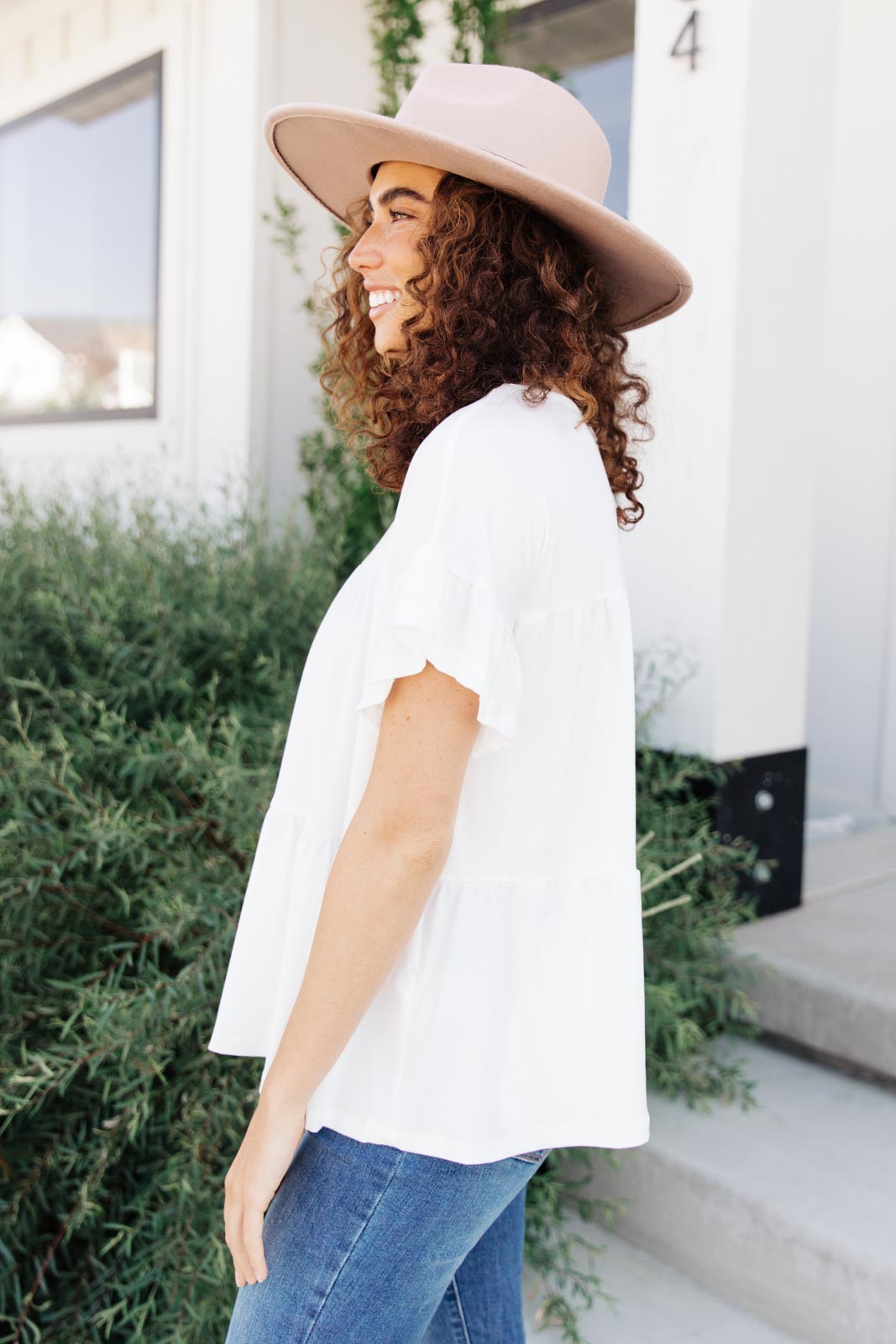 Tiered Top in White