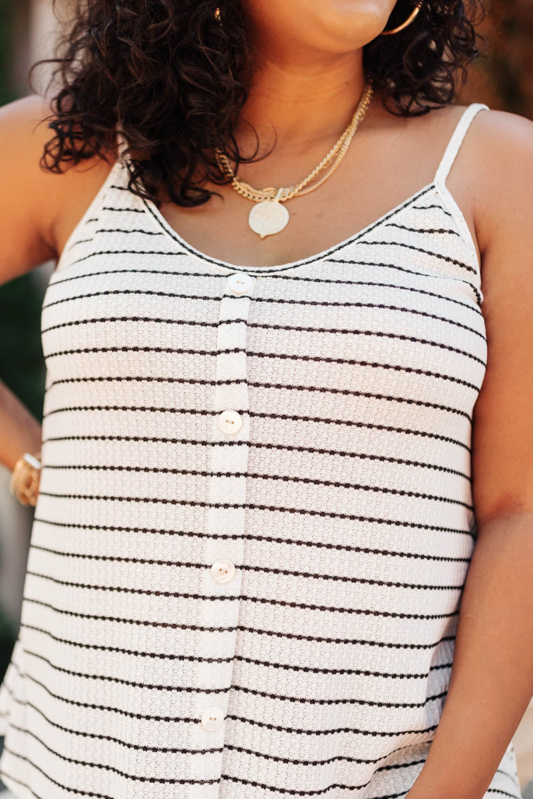 Stripes and Buttons Tank