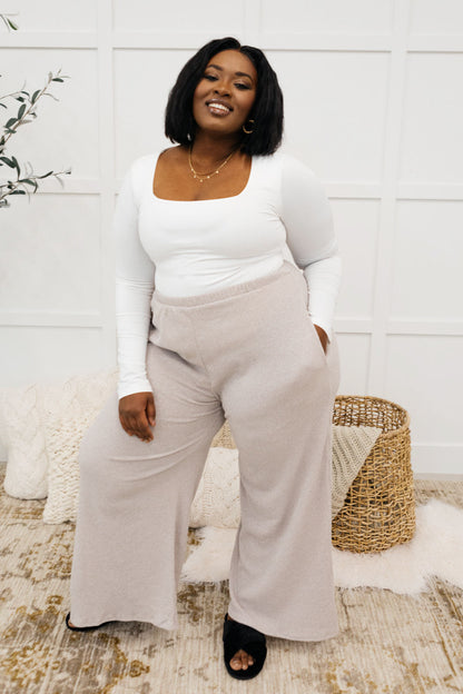 Unwind Wide Leg Lounge Pants In Mocha