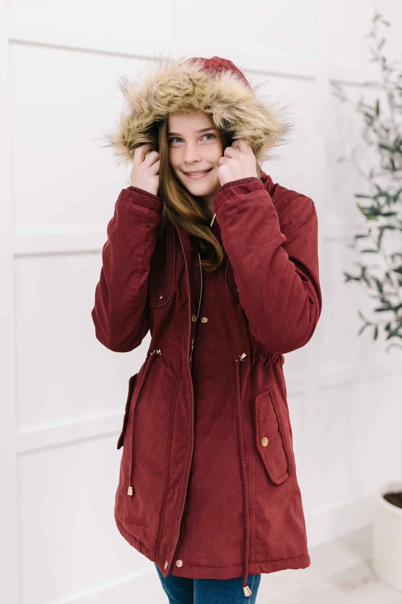 Winter Warm Coat in Wine