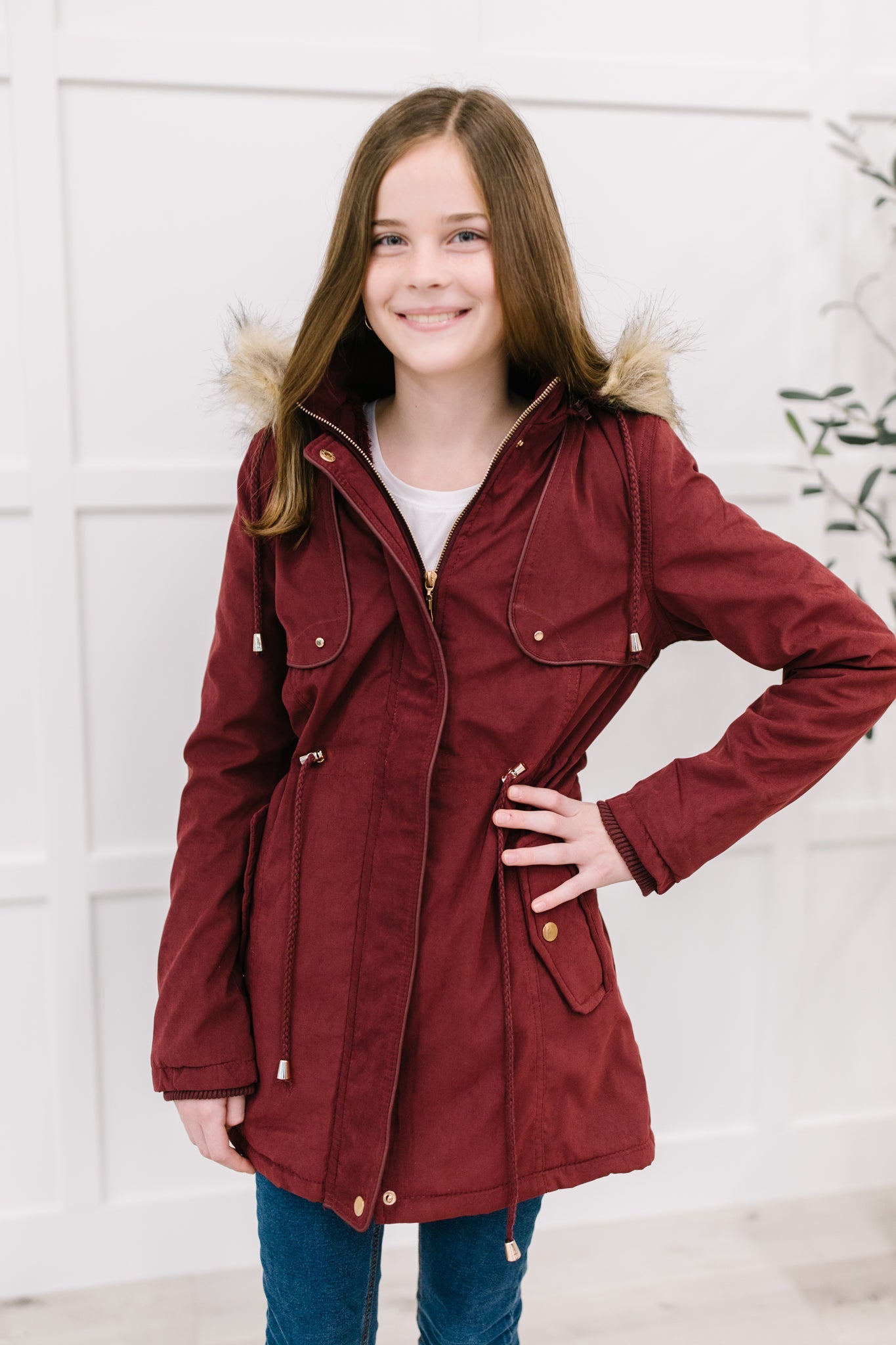 Winter Warm Coat in Wine