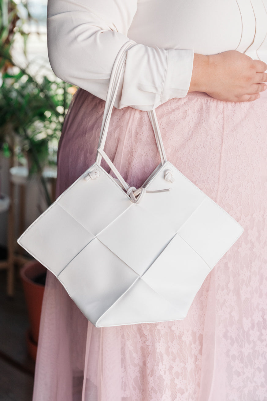 Woven Tote in White