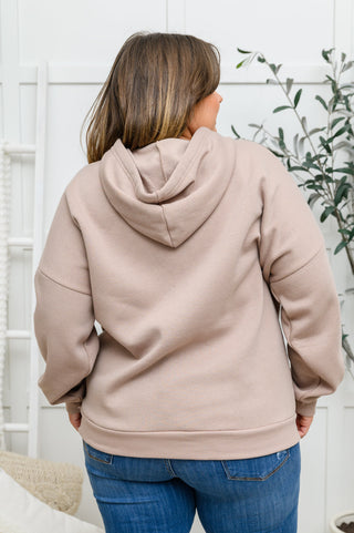 Zip Up Hoodie Sweat Jacket in Mocha