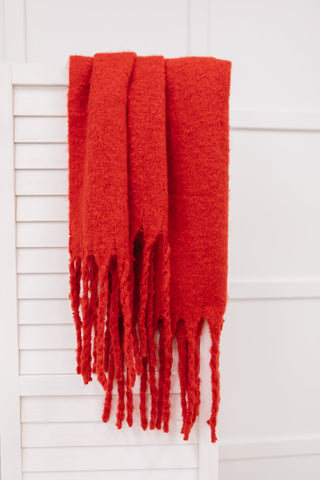 Artisan Fringe Scarf in Red