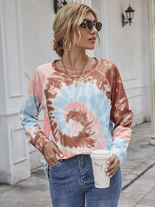 Printed Round Neck Raglan Sleeve Tee