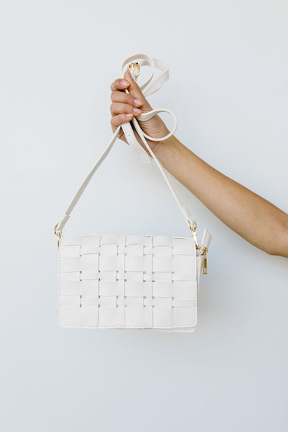 Woven Vegan Leather Clutch